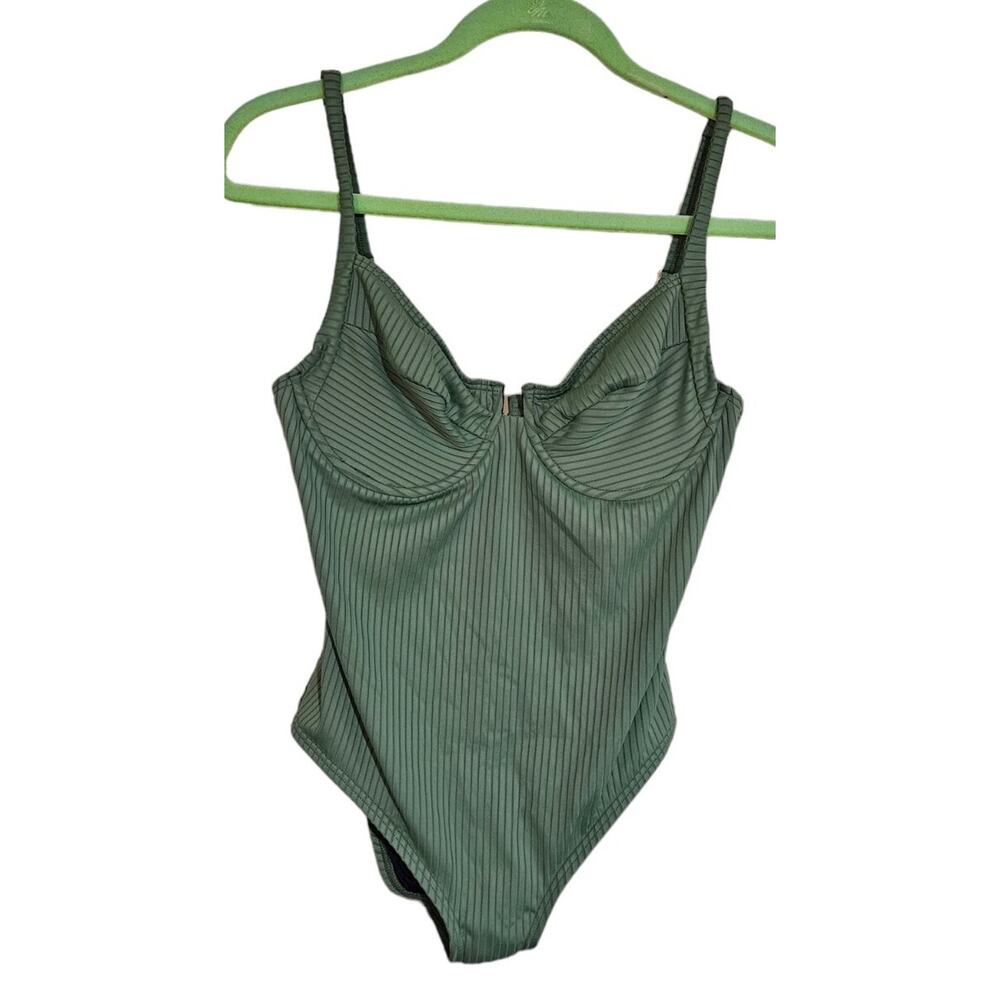 LOFT Beach Ann Taylor Onepiece Swimsuit Green Size Large